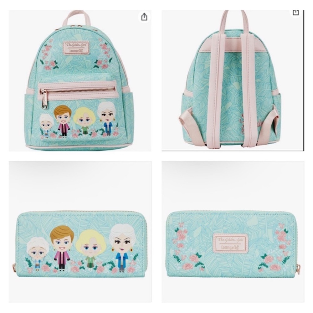 Loungefly Golden Girls Floral Chibi Mini Backpack & Wallet
